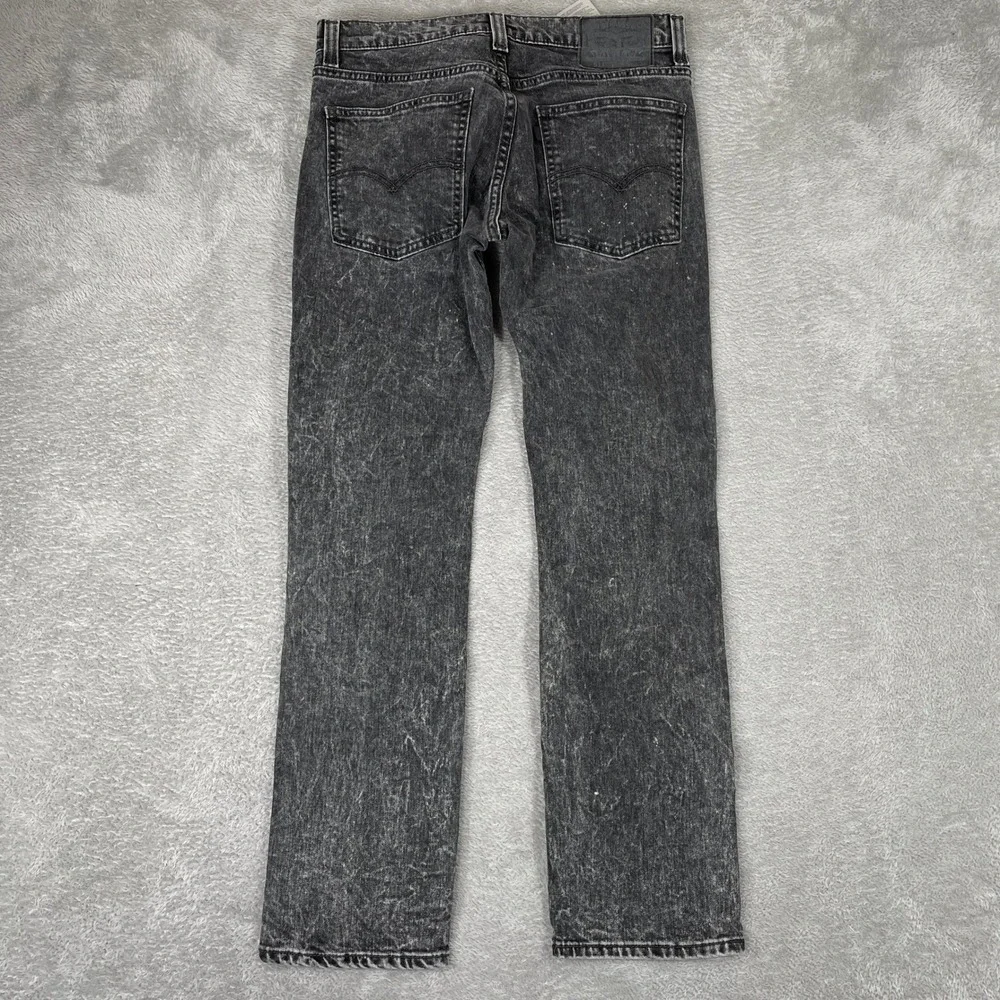 Levi 511 Slim Fit‎ Jeans Mens 31x29 Black Acid Wash Stretch Denim Grunge Skater